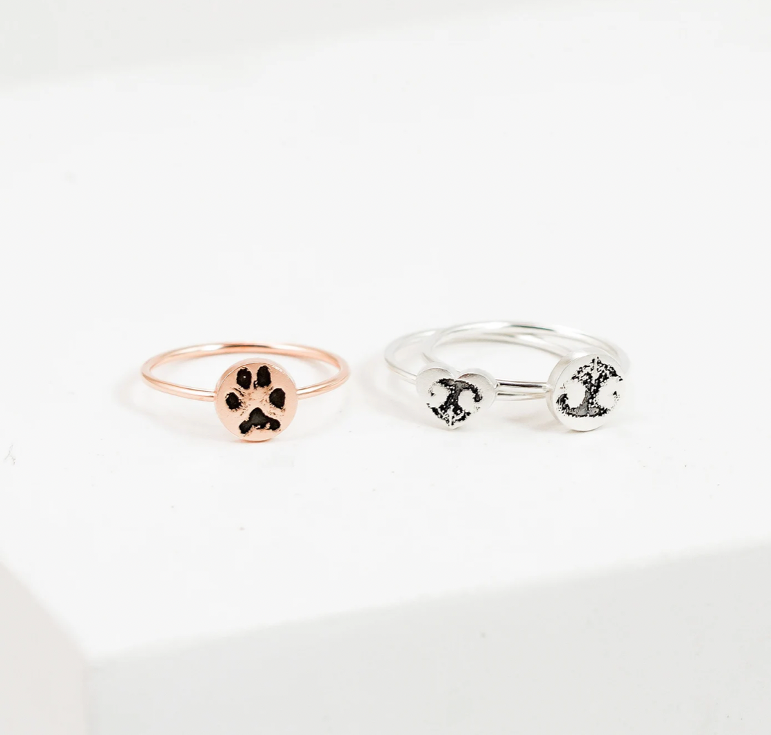 Custom Paw or Nose Print Ring