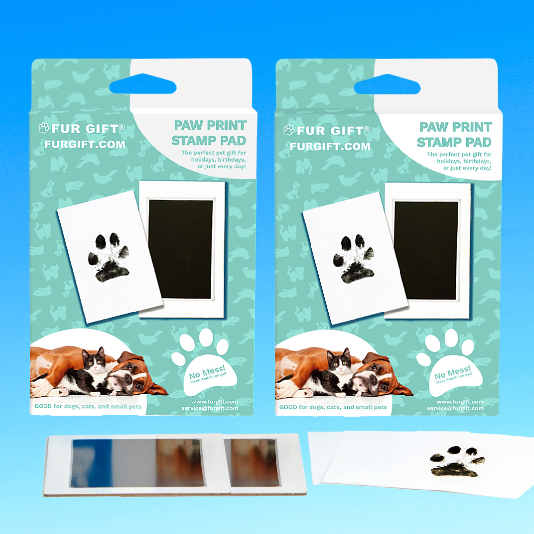 2 Pack of Plus Size Paw Print Stamp Pads Fur Gift