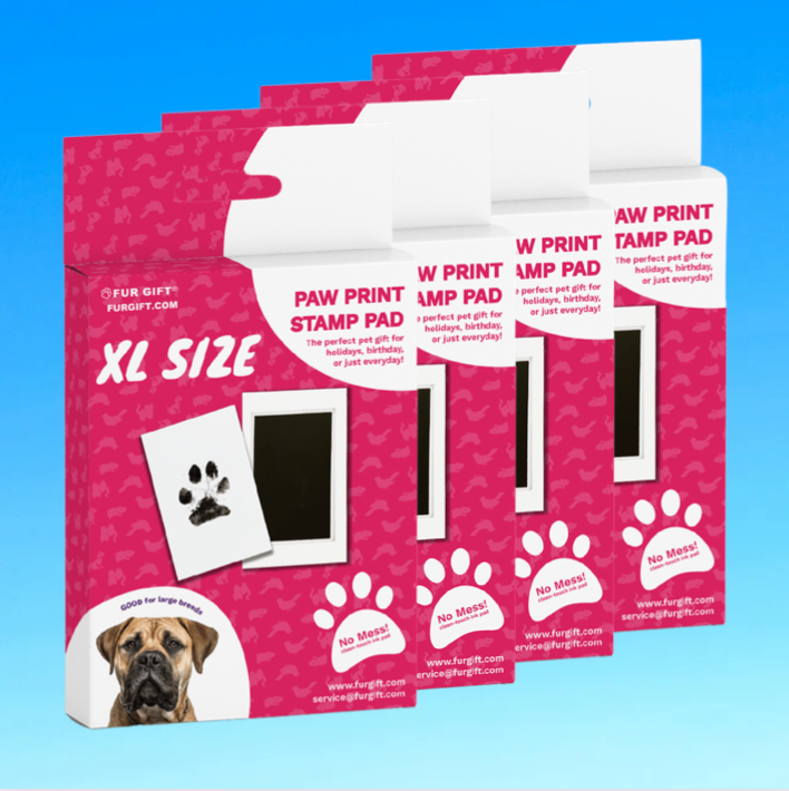 FUR GIFT Paw Print Stamp Pad, 100% Pet Safe, Pet Paw Print Kit, No-Mess Ink  Pad, Imprint Cards, Pet Memorial Keepsake, Dogs, Cats, Small Pets, Pet